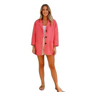 Kiko Women’s Pink   Jacket 100% Silk Size M  with pockets Brand New #65